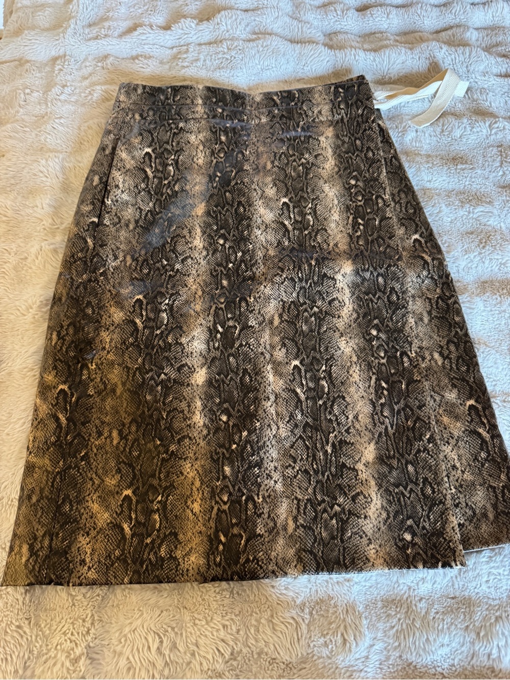 Ganni Brown Snake-Print Midi Skirt - Picture 7 of 7